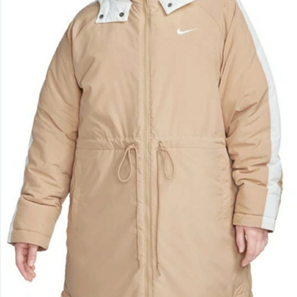 Nike Women's Sportswear Essential Trench Jacket. Tan Color. Size 1X. - Picture 3 of 15
